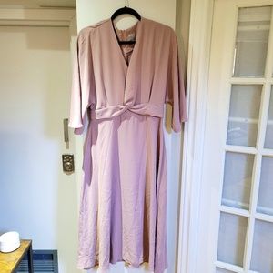 ASOS Knot Front Midi Flowy Sleeve Formal Wedding guest Dress size 10